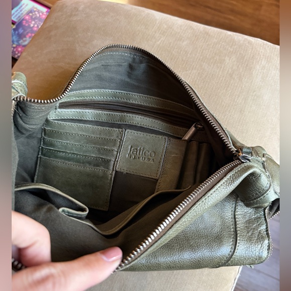 Latico Callie Leather Sling Bag in moss green - Picture 10 of 12